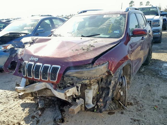 1C4PJLCB3KD203843 - 2019 JEEP CHEROKEE L BURGUNDY photo 2