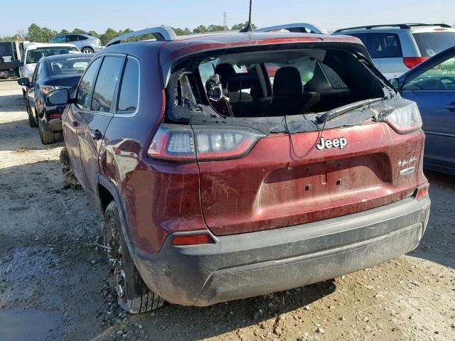 1C4PJLCB3KD203843 - 2019 JEEP CHEROKEE L BURGUNDY photo 3