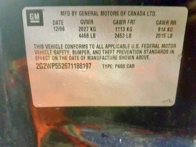 2G2WP552671188197 - 2007 PONTIAC GRAND PRIX BLUE photo 10