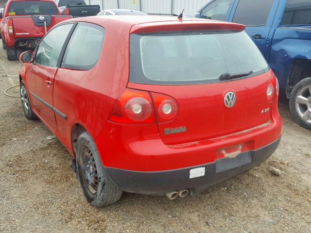 WVWBR71K17W273897 - 2007 VOLKSWAGEN RABBIT RED photo 3