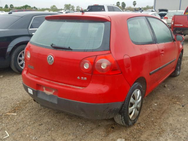 WVWBR71K17W273897 - 2007 VOLKSWAGEN RABBIT RED photo 4