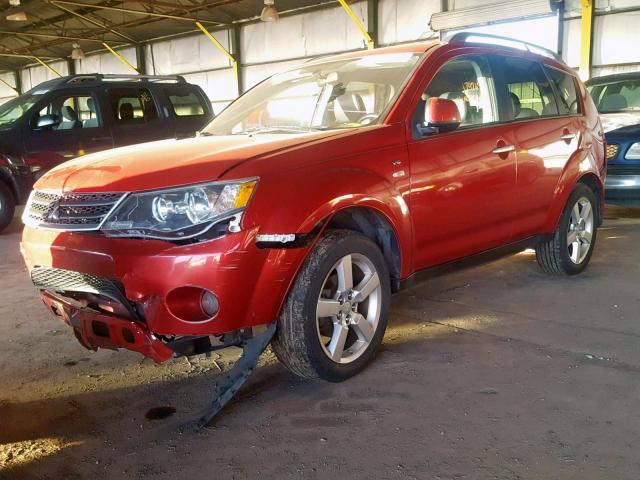 JA4MT41X08Z019466 - 2008 MITSUBISHI OUTLANDER MAROON photo 2