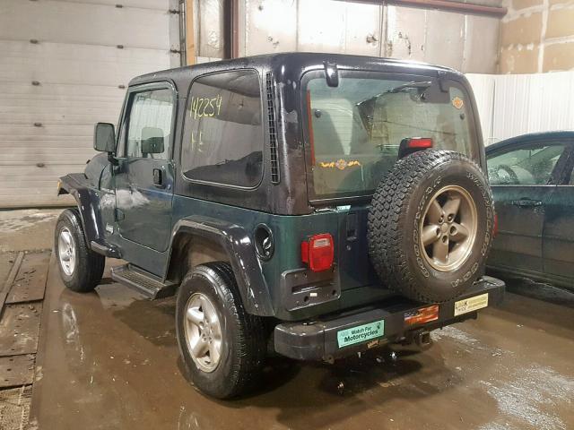 1J4FA49S31P351149 - 2001 JEEP WRANGLER / GREEN photo 3