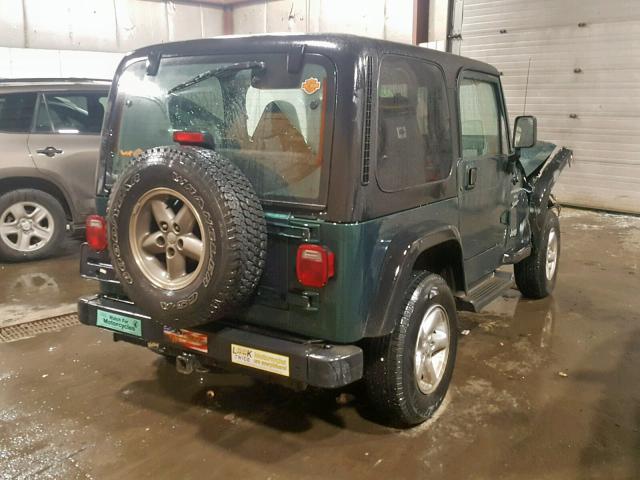 1J4FA49S31P351149 - 2001 JEEP WRANGLER / GREEN photo 4