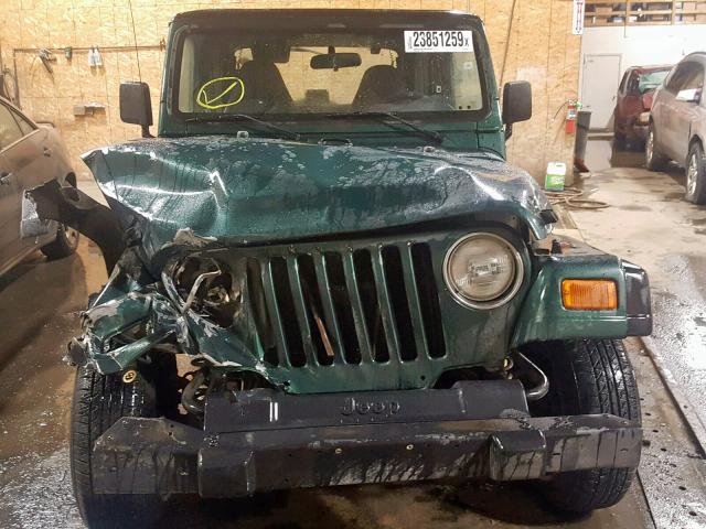 1J4FA49S31P351149 - 2001 JEEP WRANGLER / GREEN photo 9