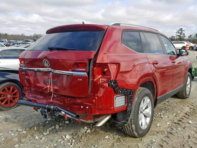 1V2ER2CA0JC586614 - 2018 VOLKSWAGEN ATLAS SEL Qırmızı foto 4