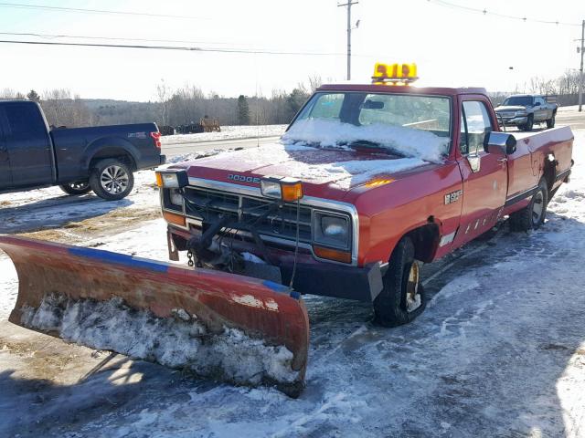 1B7HW04Y8JS626743 - 1988 DODGE W-SERIES W RED photo 2