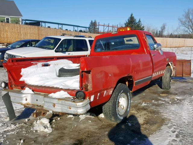 1B7HW04Y8JS626743 - 1988 DODGE W-SERIES W RED photo 4