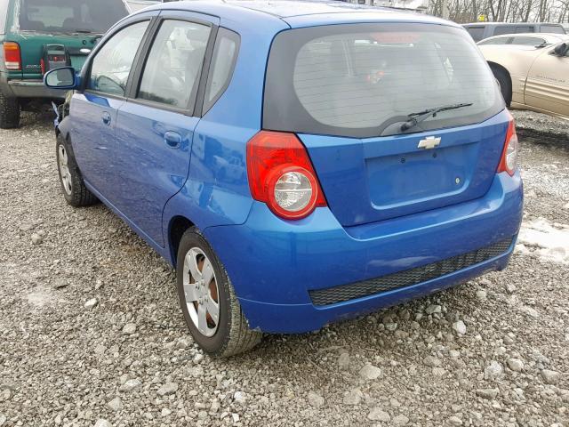 KL1TD66E49B666293 - 2009 CHEVROLET AVEO LS BLUE photo 3