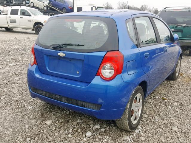 KL1TD66E49B666293 - 2009 CHEVROLET AVEO LS BLUE photo 4