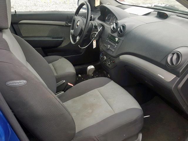 KL1TD66E49B666293 - 2009 CHEVROLET AVEO LS BLUE photo 5