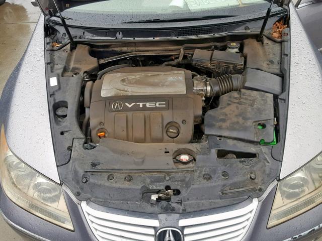 JH4KB16555C010510 - 2005 ACURA RL GRAY photo 7