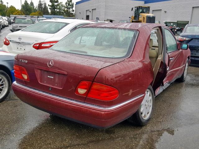 WDBJF65H3XA734008 - 1999 MERCEDES-BENZ E 320 BURGUNDY photo 4