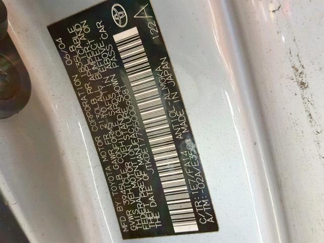 JTKDE177950009081 - 2005 TOYOTA SCION TC ვერცხლისფერი ფოტო 10