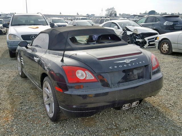 1C3AN65L55X035843 - 2005 CHRYSLER CROSSFIRE BLACK photo 3