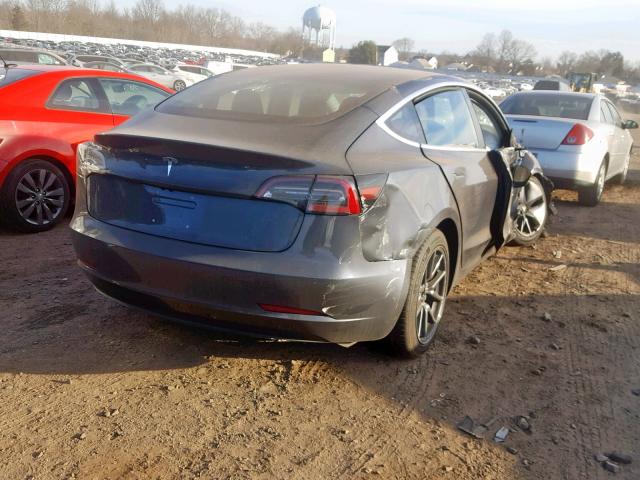 5YJ3E1EB1JF090647 - 2018 TESLA MODEL 3 GRAY photo 4