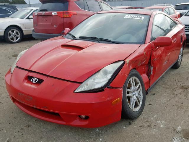 JTDDR32T2Y0007432 - 2000 TOYOTA CELICA GT RED photo 2