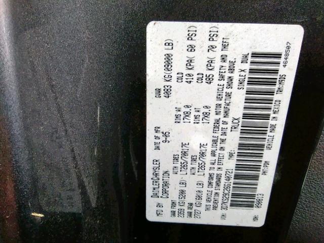 3D7KS29C26G140721 - 2006 DODGE RAM 2500 GRAY photo 10