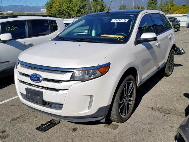 2FMDK3JC8EBA37952 - 2014 FORD EDGE SEL WHITE photo 2