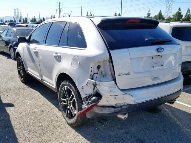 2FMDK3JC8EBA37952 - 2014 FORD EDGE SEL WHITE photo 3