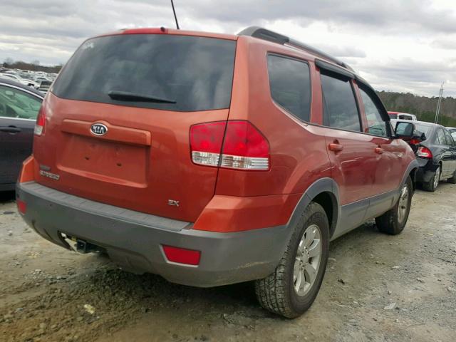 KNDJJ741685008812 - 2009 KIA BORREGO LX ORANGE photo 4