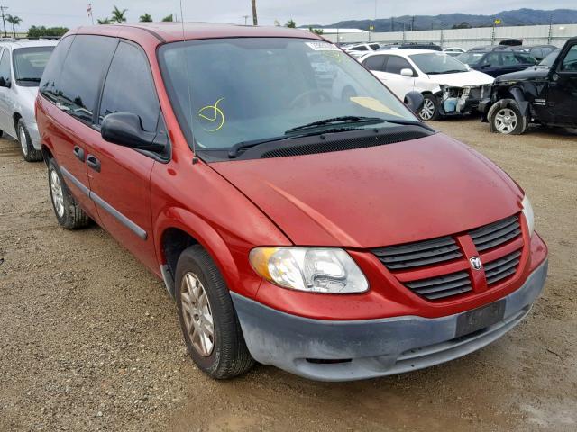 1D4GP25B17B183359 - 2007 DODGE CARAVAN SE RED photo 1