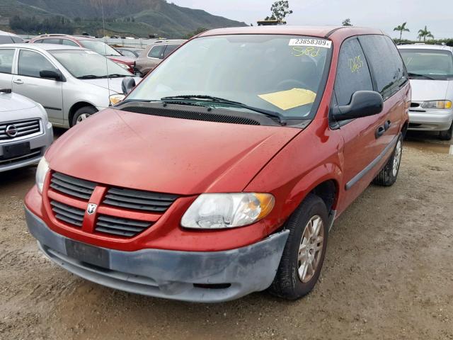 1D4GP25B17B183359 - 2007 DODGE CARAVAN SE RED photo 2