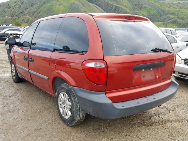 1D4GP25B17B183359 - 2007 DODGE CARAVAN SE RED photo 3