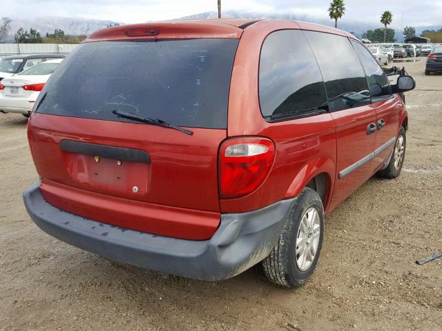 1D4GP25B17B183359 - 2007 DODGE CARAVAN SE RED photo 4