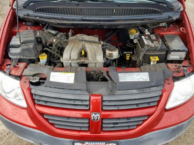 1D4GP25B17B183359 - 2007 DODGE CARAVAN SE RED photo 7