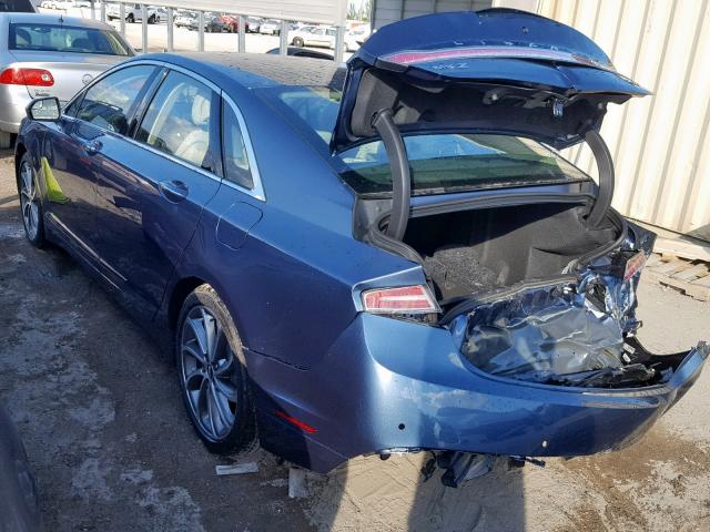 3LN6L5A92JR622334 - 2018 LINCOLN MKZ PREMIE BLUE photo 3