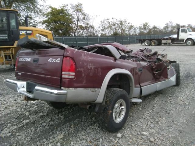 1B7GG2AN0YS772580 - 2000 DODGE DAKOTA QUA MAROON photo 4