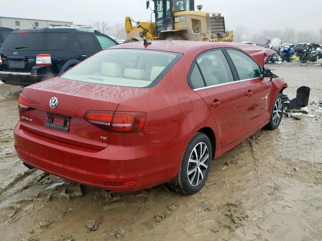 3VWDB7AJ5HM369180 - 2017 VOLKSWAGEN JETTA SE 红色 照片 4