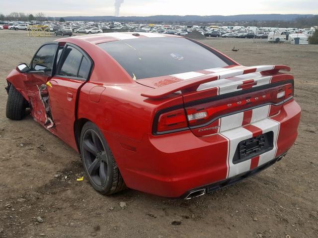 2C3CDXHGXDH643747 - 2013 DODGE CHARGER SX RED photo 3