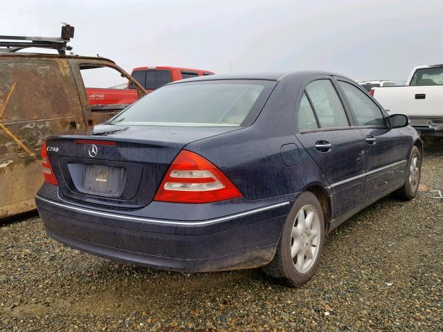 WDBRF61J04A562849 - 2004 MERCEDES-BENZ C 240 BLUE photo 4