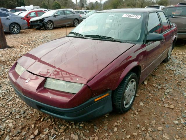 1G8ZH5283SZ104989 - 1995 SATURN SL1 BURGUNDY photo 2