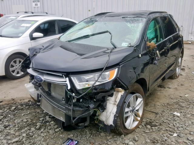 2FMTK4J86FBB01940 - 2015 FORD EDGE SEL BLACK photo 2