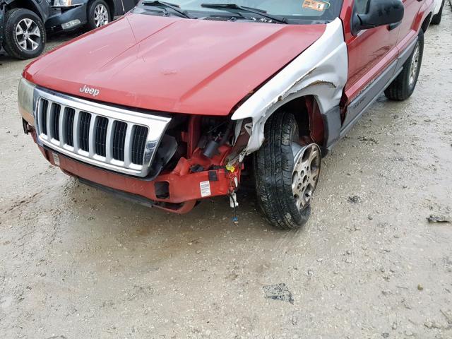 1J4GW48S31C720137 - 2001 JEEP GRAND CHER RED photo 9