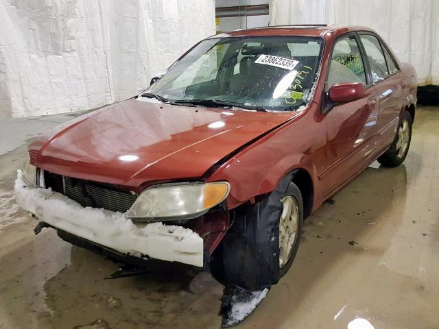 JM1BJ225320551780 - 2002 MAZDA PROTEGE DX RED photo 2