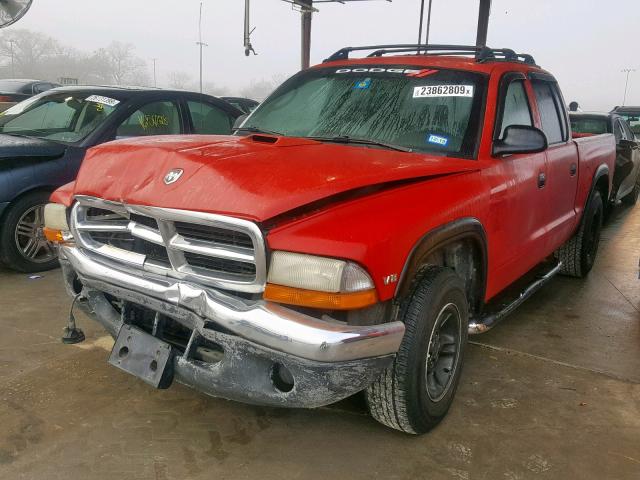 1B7GL2AN9YS743297 - 2000 DODGE DAKOTA QUA RED photo 2