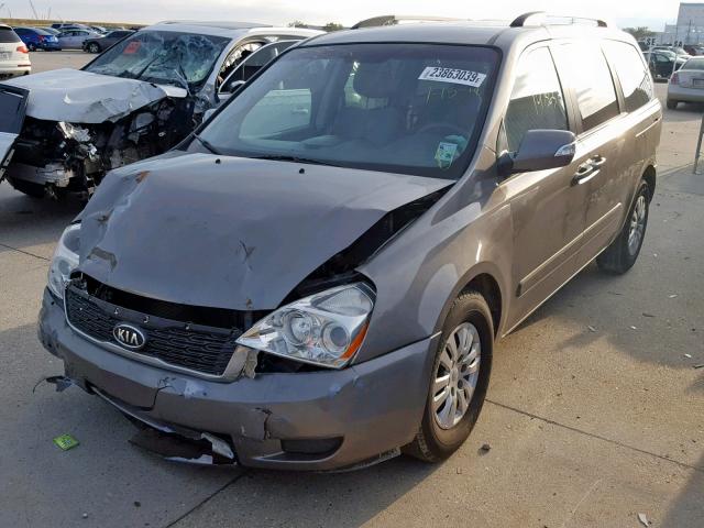 KNDMG4C78C6439221 - 2012 KIA SEDONA LX GRAY photo 2