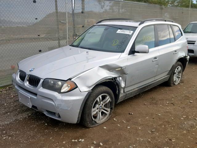 WBXPA93426WD29891 - 2006 BMW X3 3.0I SILVER photo 2