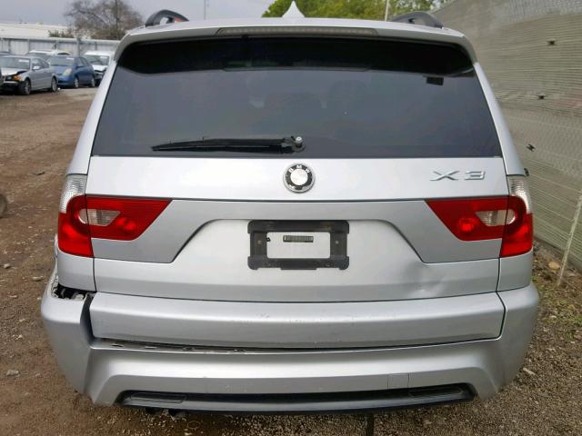 WBXPA93426WD29891 - 2006 BMW X3 3.0I SILVER photo 9