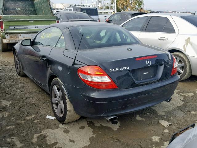 WDBWK54F36F092662 - 2006 MERCEDES-BENZ SLK 280 BLACK photo 3