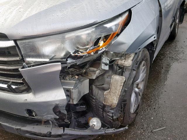 5TDBKRFH2FS196243 - 2015 TOYOTA HIGHLANDER BLUE photo 9