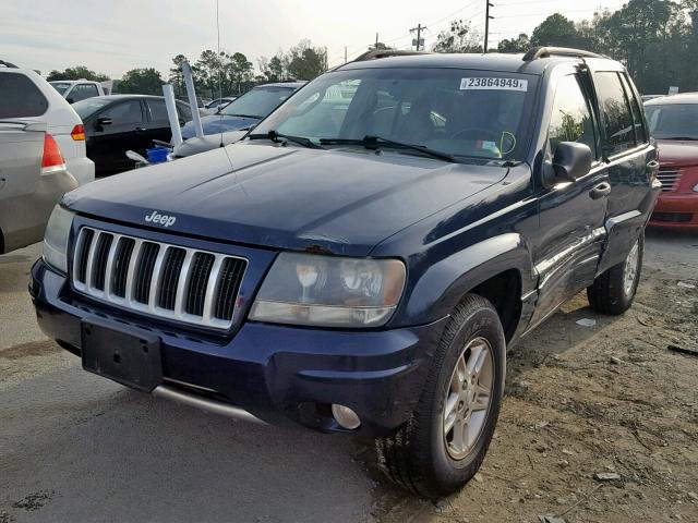 1J4GW48N94C239470 - 2004 JEEP GRAND CHER BLUE photo 2