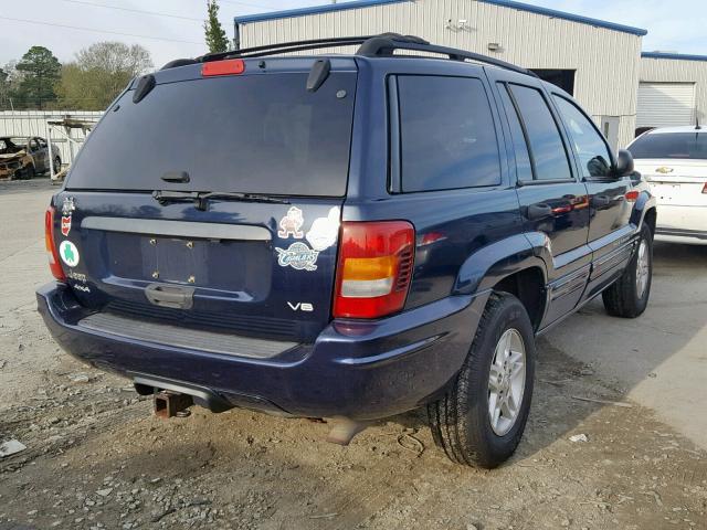 1J4GW48N94C239470 - 2004 JEEP GRAND CHER BLUE photo 4