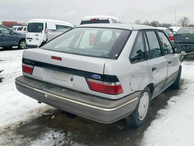 1FAPP9596KW266666 - 1989 FORD ESCORT LX SILVER photo 4