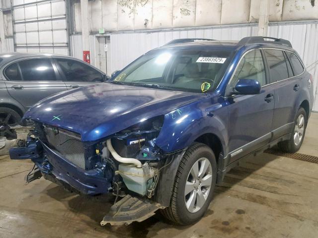 4S4BRDKC8B2338827 - 2011 SUBARU OUTBACK 3. BLUE photo 2