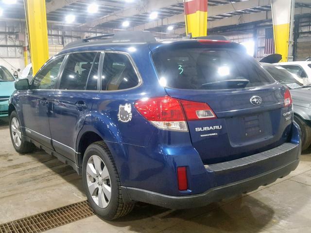 4S4BRDKC8B2338827 - 2011 SUBARU OUTBACK 3. BLUE photo 3